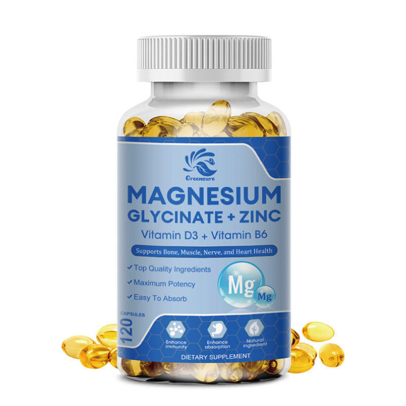 Magnesium Glycinate Capsule - Magnesiumglycinat en zink Mineraalsupplement van 500