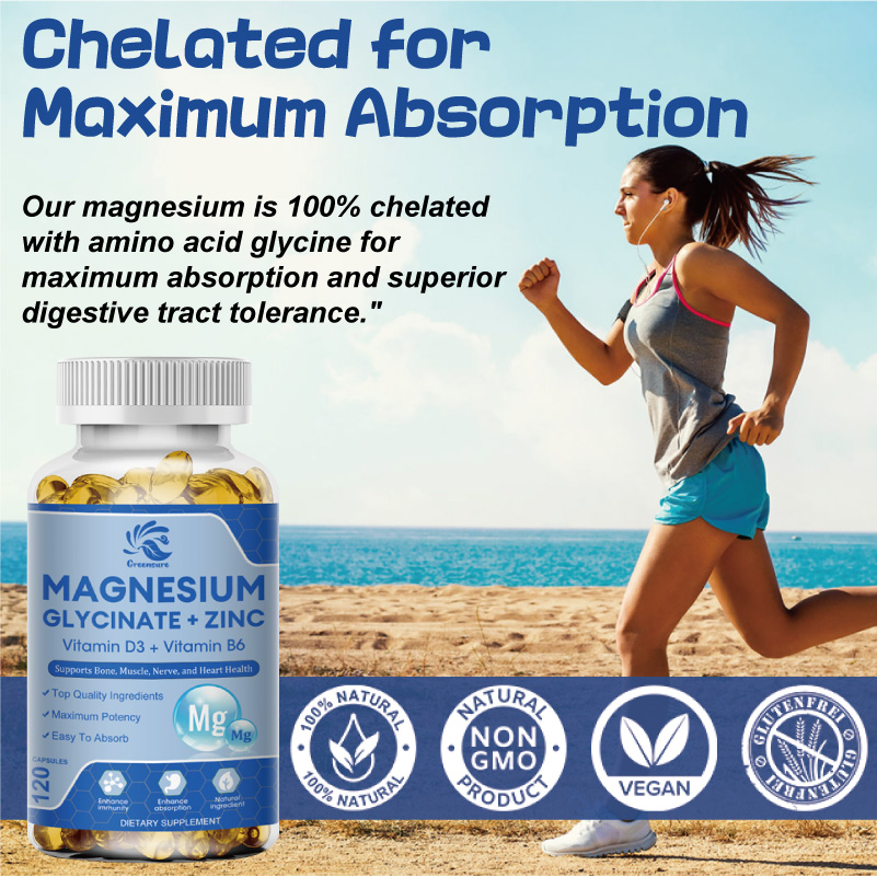Magnesiumglycinat en zink Mine - Magnesium Glycinate Capsule recensie en prijs